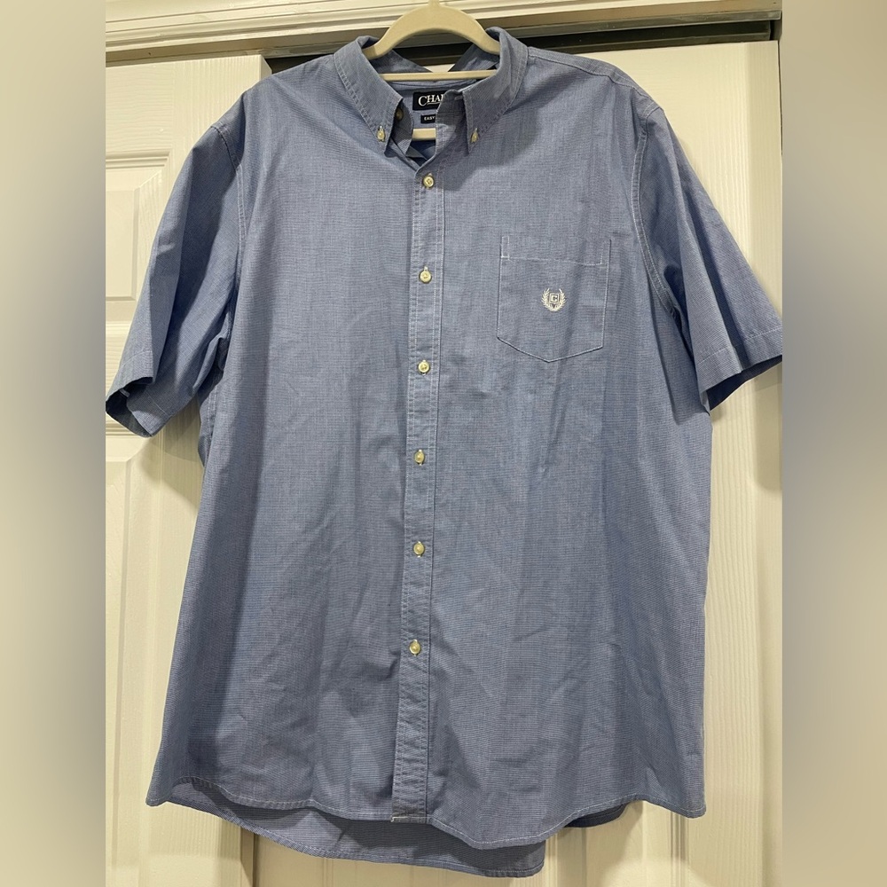 Chaps Light Blue Casual Button Down Shirt